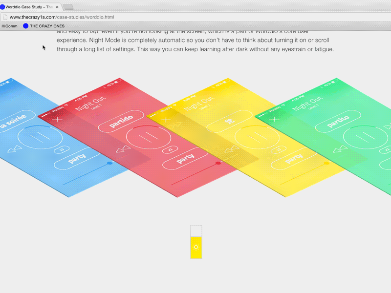 Night Mode Switcher app case study education game ios language learning minimal night mode ui ux web