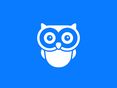 Curious Owl Logo blue bold bright corporate education learning logo monochrome owl