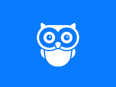 Curious Owl Logo blue bold bright corporate education learning logo monochrome owl