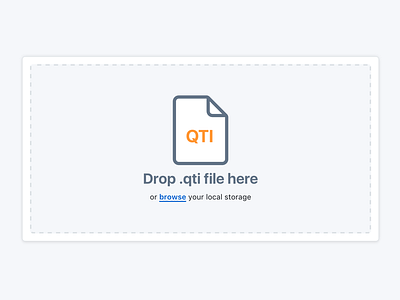 QTI upload modal component css front end hover icons animation interaction menu qti svg upload web