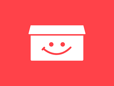 Happy box logo box branding face happy logo smile