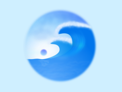 Ocean illustration blue clouds ocean sea seafood sun sunset water wave waves