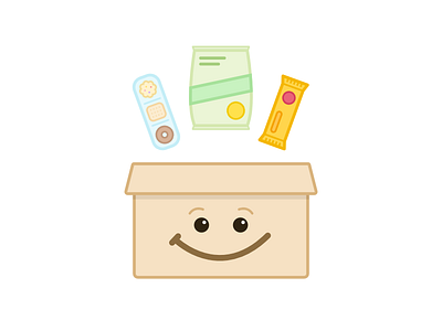 Snack Box bar box cookies face food illustration munchies smile snack snacks