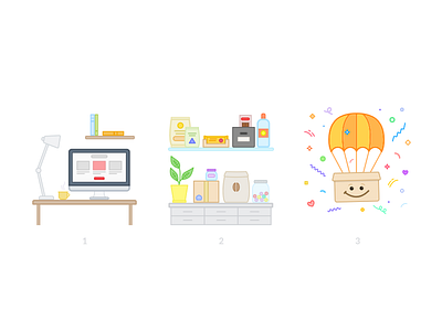 Subscription step-by-step illustrations