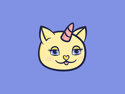 Unicorn cat cartoon cat horn kitty tongue unicorn