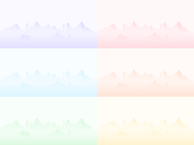Dynamically recoloring illustrations colorful mountains pastel rainbow recolor svg
