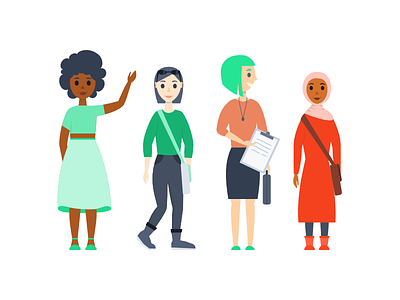 Ladies character characters diversity femme hijab illustration muslim tech wit woman women