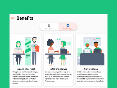 User benefits characters features illustration marketing website tech user user benefits website