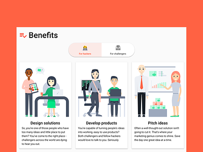 User benefits benefits designers developers features illustration marketing website tech user user benefits