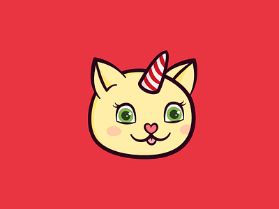Xmas Kittycorn avatar candy cane cat character christmas cute festive holiday illustration kitty unicorn unicorn cat