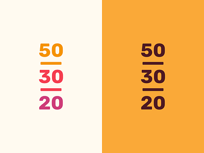50/30/20 brand branding brown logo macronutrients numbers nutrition orange warm colors