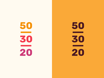 50/30/20 brand branding brown logo macronutrients numbers nutrition orange warm colors