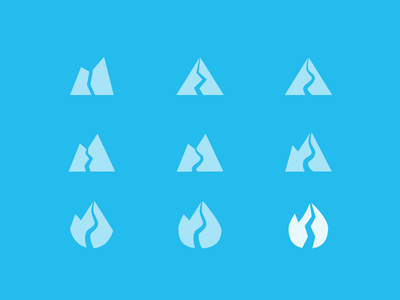 Logo exploration blue brand branding design process exploration logo mountain process progress