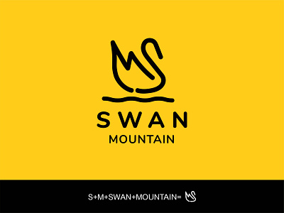 Swan Mountain logo design animal app branding business logo creative design flat graphic design hunting logo logo design minimal minimalist modern mountain pet professional simple swan website