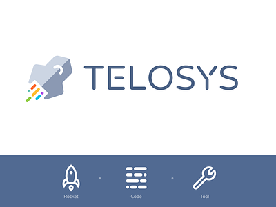 Telosys - Branding branding code coding golden ratio logo rocket tool