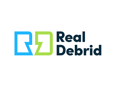 Real Debrid - Branding Concept arrow blue branding ddl download green logo real debrid