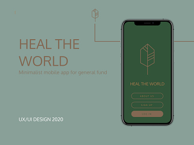 Heal The World- mobile app for general fund app art clean design graphic design icon logo minimal mobile typography ui ux vector
