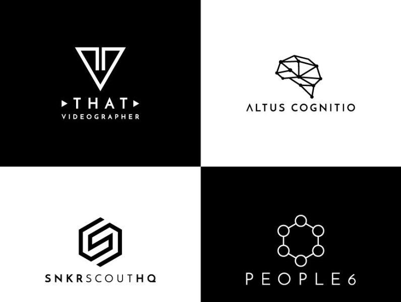 geometric logo design by monizshah on Dribbble