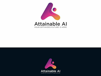 Attainable AI Logo abstract ai colorful communication computer elegant initial letter logo simple symbol techno technology vector