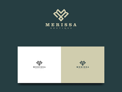 MERRISA BOUTIQUE LOGO abstract boutique business concept creative fashion gold graphic initial letter logo luxury m minimalist monogram sign signature symbol vector wedding