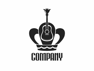 King Guitar Logo guitar king logo music vector