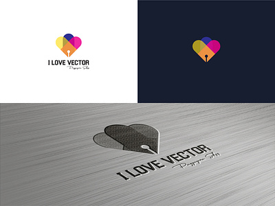 I LOVE VECTOR abstract branding business illustration logo logo design love sign technology trendy vector