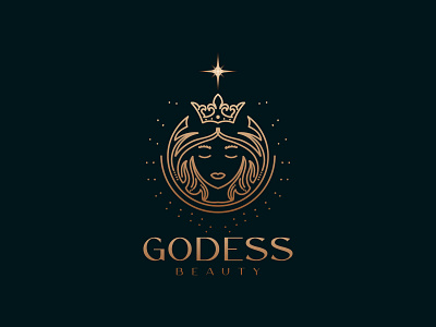 Godess beauty logo abstract beauty branding business design godess gold head illustration logo luxury queen symbol technology ui vector