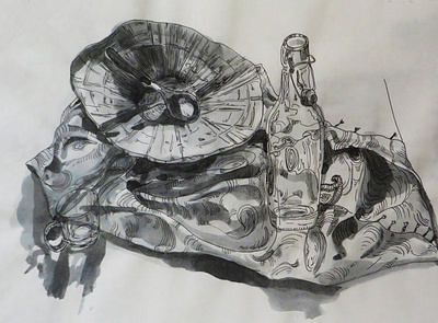 Still Life - leftover? art design drawing illustration ink on paper