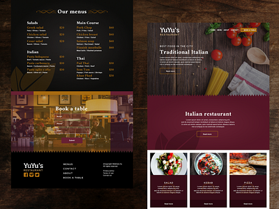 Restaurant Web Layout Concept