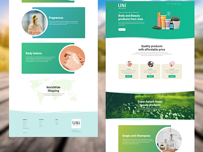 Beauty Products Web Layout Concept