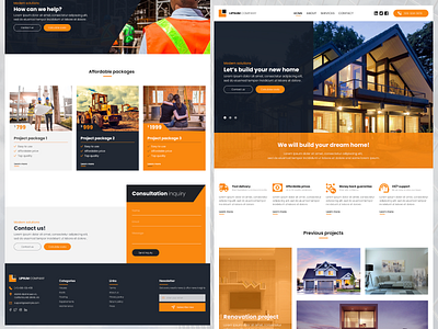 Construction company website layout concept design figma illustration layout ui web web design web development webdesign