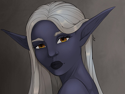 Character Design - Dark Elf character design digital art fantasy fantasy art illustration portrait procreate