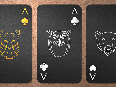 Business Card ace bear business card card fox owl predators