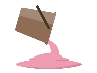 Bucket bucket liquid pink spill