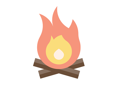 Flame burn flame icon wood