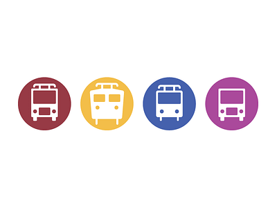 Public transport Icons bus icons public train tram transport vehicles