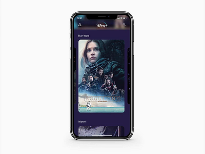 Disney+ Concept app cards concept disney expand experimental interaction marvel morphing movie photography poster product design scroll shapes star wars stream swipe ui ux design