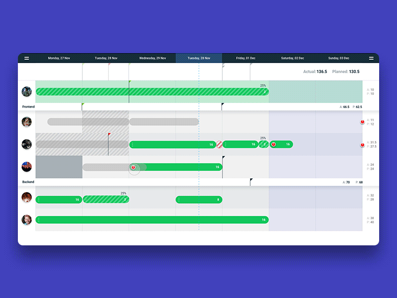 Project Timeline calendar navigation project management time timeline timetable tool tracking ui web app