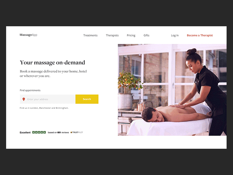 Massage App 7ninjas app booking e-commerce massage mobile app product design shop store ui ux