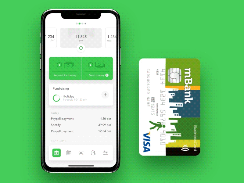 Bank App - card payment 7ninjas animation bank credit card finance get in bank interface mbank mobile payment product design ui ux