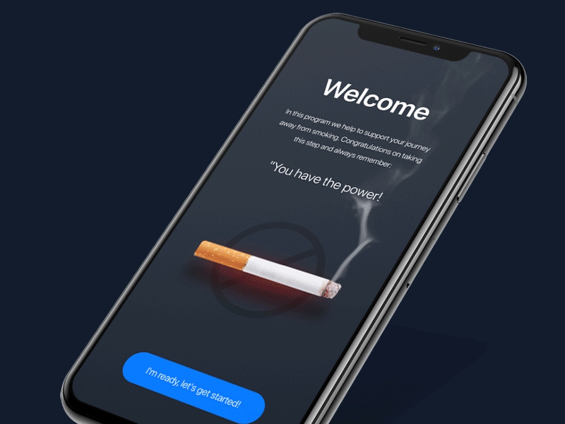 Quit smoking 🚭🚭🚭 aftereffect animation app interaction madewithadobexd product design quit smoking