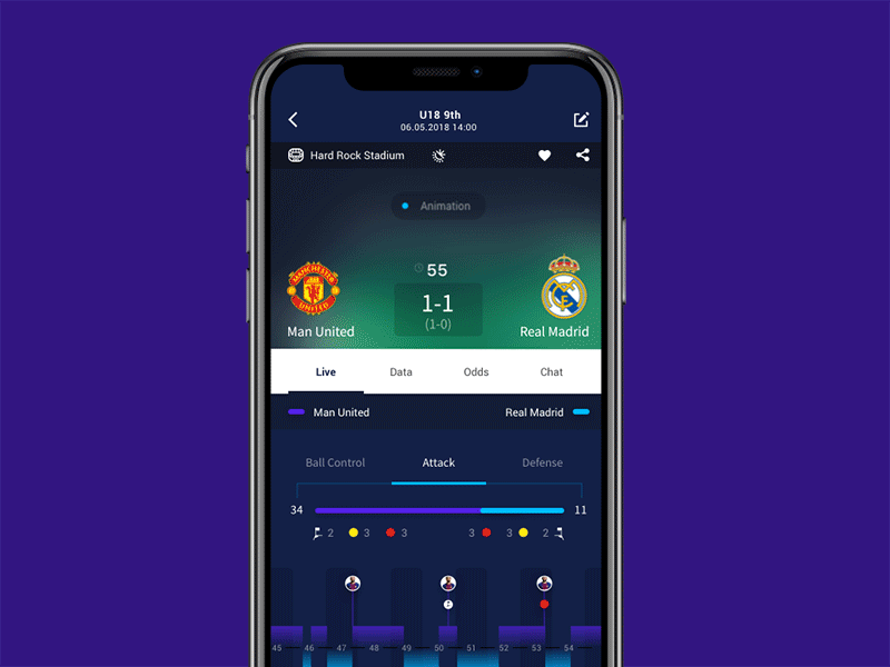 Football App animation app football interaction interface mobile product design soccer app ui