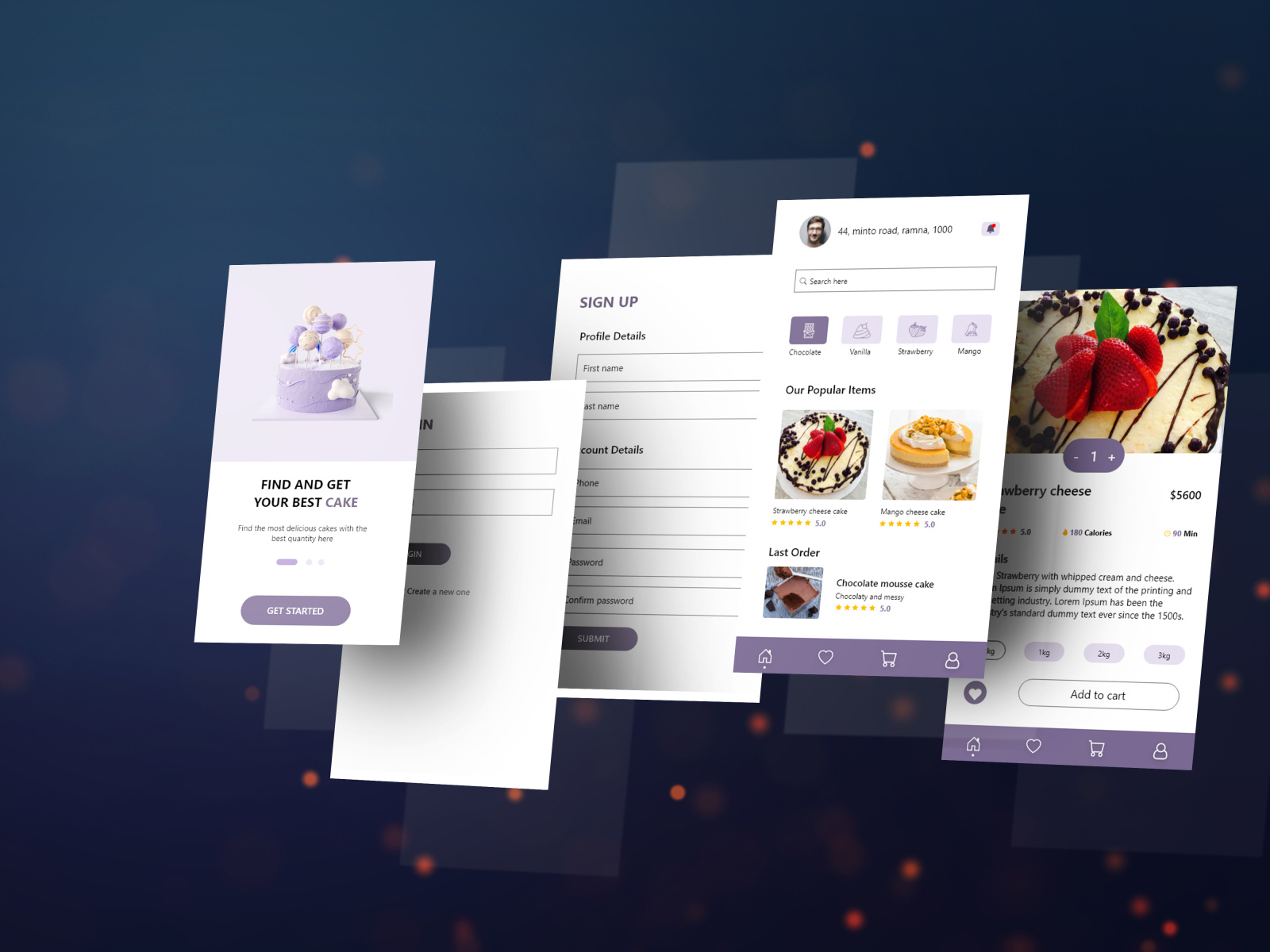 Cake shop app UI by Afsana Khan on Dribbble