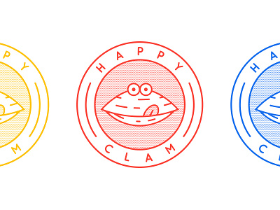 Happy Clam badge branding clam happy identity illustration logo seafood