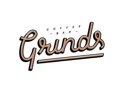 Grinds Coffee Bar bar black branding brown coffee grinds lettering letters logo logos type typography