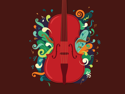 Strings - music catalog cover illustration design illustration