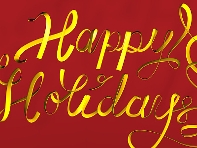 Holiday lettering cinema4d greetings happy holidays lettering