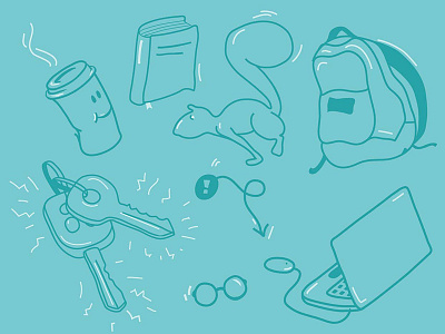 Little Things blue icons illustration