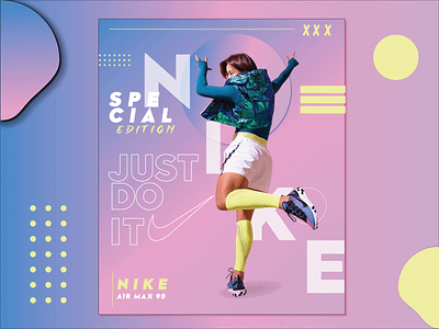 Nike air max 90 poster sample branding design designinspiration graphic design identity illustrator typography vector