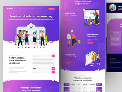 SIKOKU - Passion Finder Application app branding clean design get started home illustration indonesia landing page login logo student ui vector web website